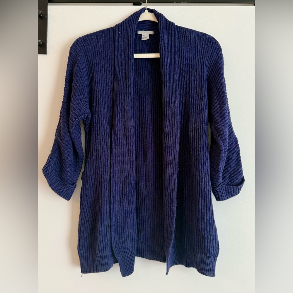 Women's Blue Open-Front Cardigan